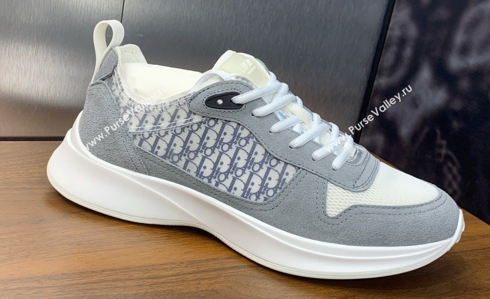 Dior Calfskin and Technical Mesh with Dior Oblique Canvas B25 Runner Mens Sneakers 13 2024 (modeng-240109d13)