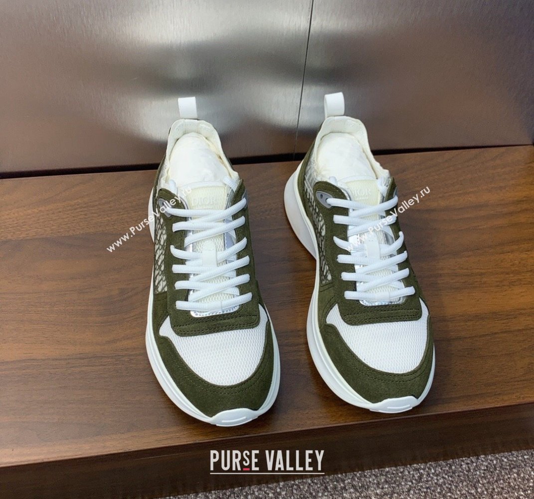 Dior Calfskin and Technical Mesh with Dior Oblique Canvas B25 Runner Mens Sneakers 14 2024 (modeng-240109d14)