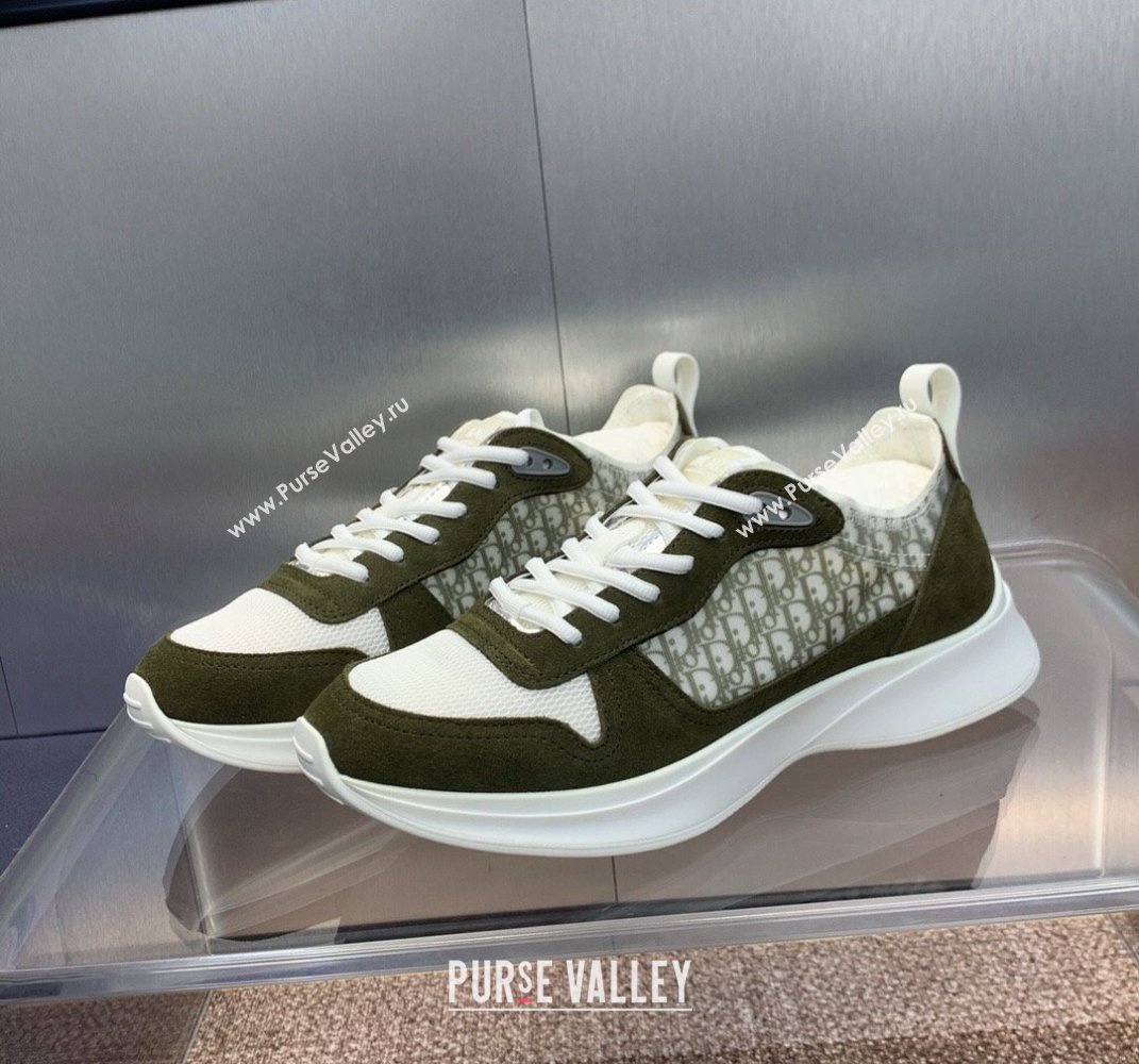 Dior Calfskin and Technical Mesh with Dior Oblique Canvas B25 Runner Mens Sneakers 14 2024 (modeng-240109d14)