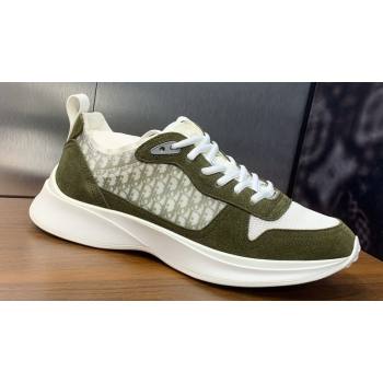 Dior Calfskin and Technical Mesh with Dior Oblique Canvas B25 Runner Mens Sneakers 14 2024 (modeng-240109d14)