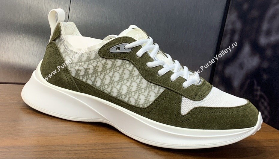 Dior Calfskin and Technical Mesh with Dior Oblique Canvas B25 Runner Mens Sneakers 14 2024 (modeng-240109d14)