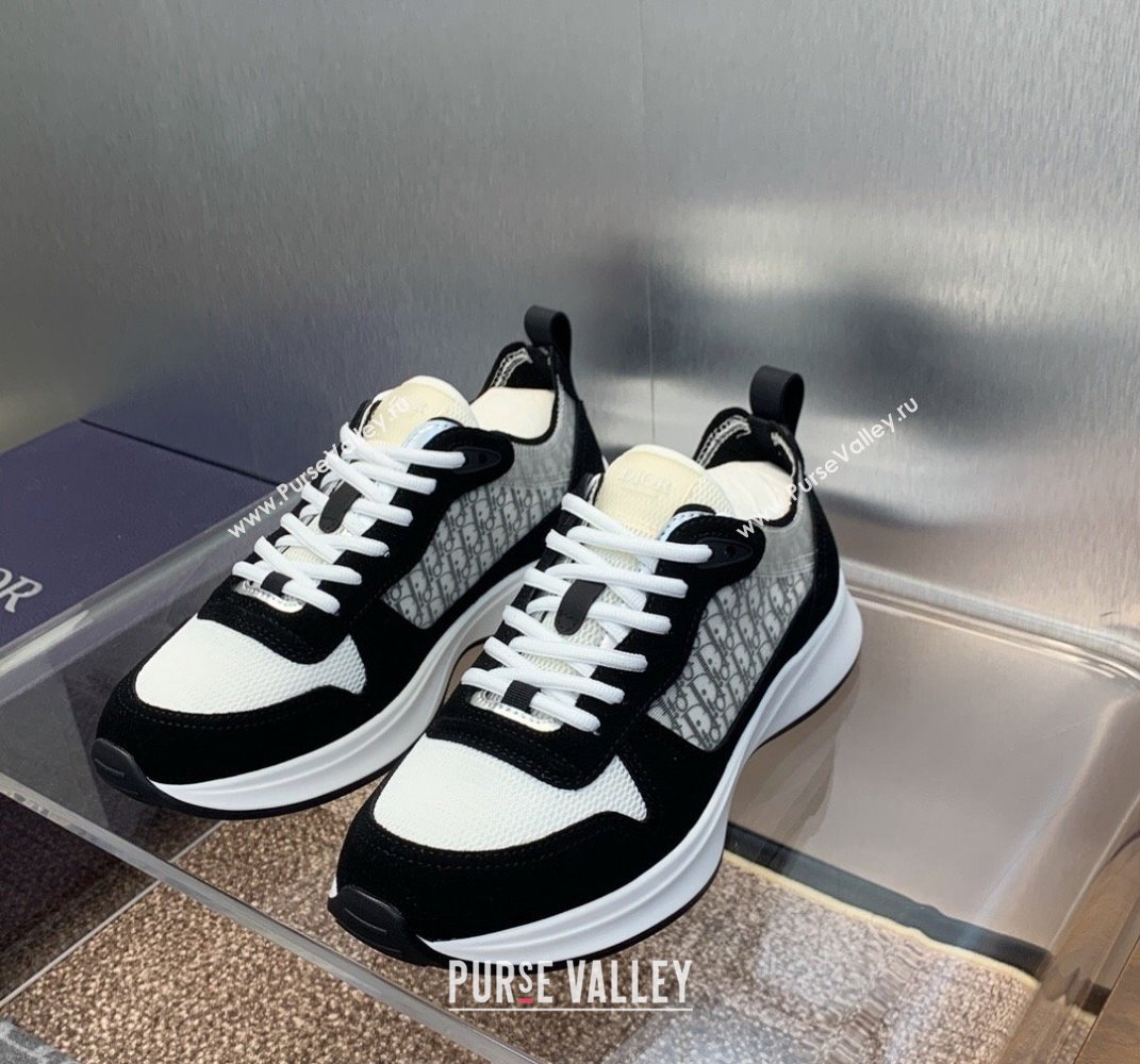 Dior Calfskin and Technical Mesh with Dior Oblique Canvas B25 Runner Mens Sneakers 15 2024 (modeng-240109d15)