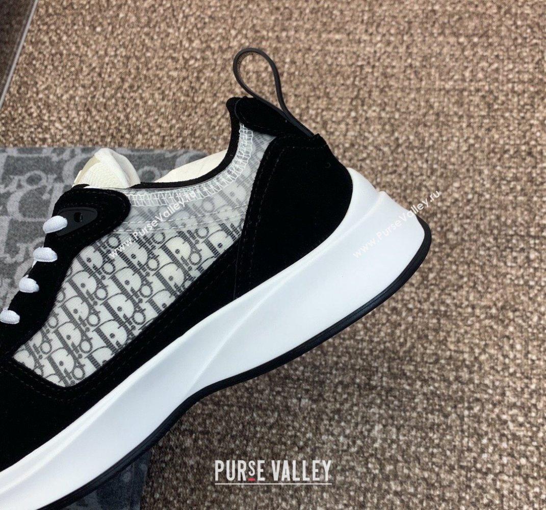 Dior Calfskin and Technical Mesh with Dior Oblique Canvas B25 Runner Mens Sneakers 15 2024 (modeng-240109d15)