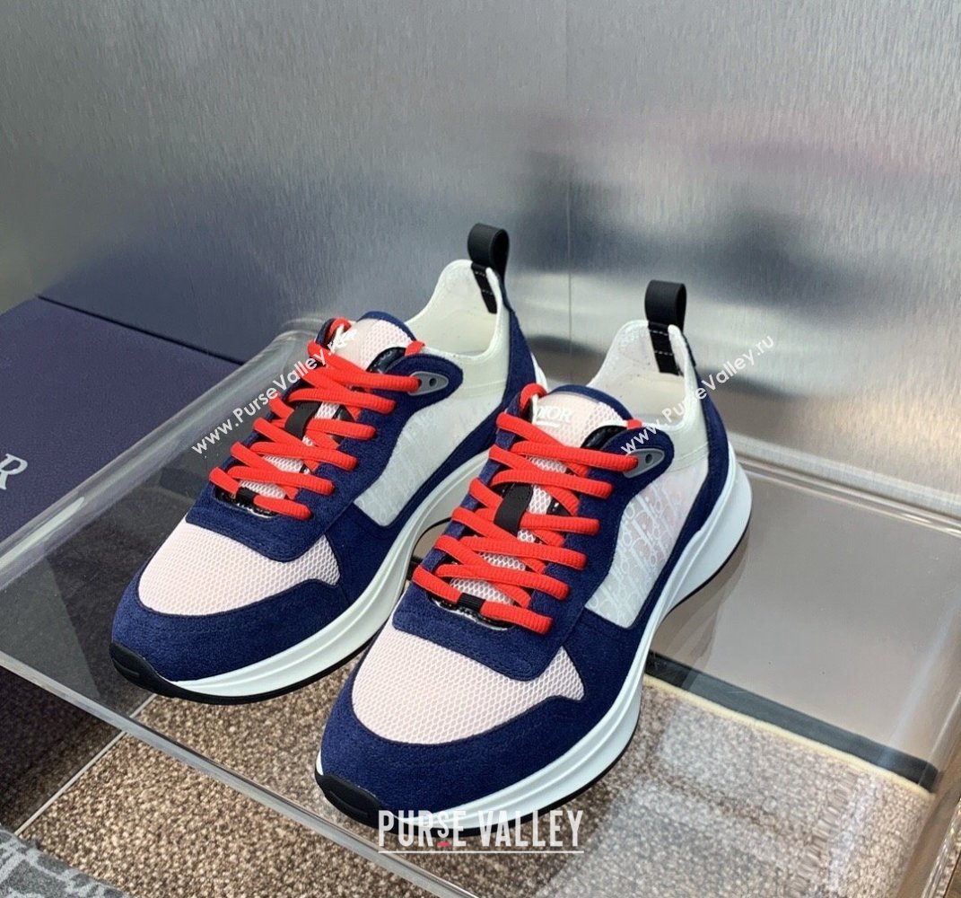 Dior Calfskin and Technical Mesh with Dior Oblique Canvas B25 Runner Mens Sneakers 16 2024 (modeng-240109d16)