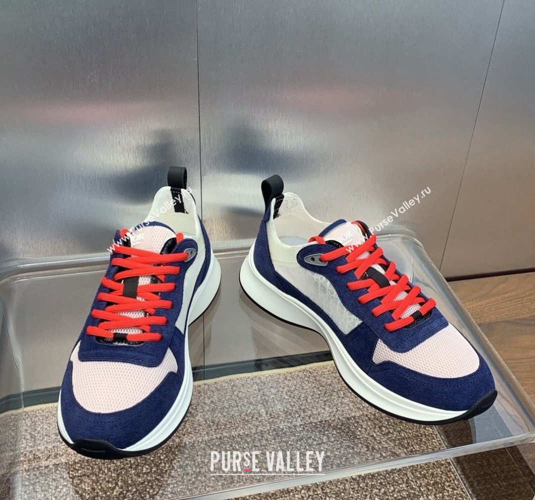 Dior Calfskin and Technical Mesh with Dior Oblique Canvas B25 Runner Mens Sneakers 16 2024 (modeng-240109d16)