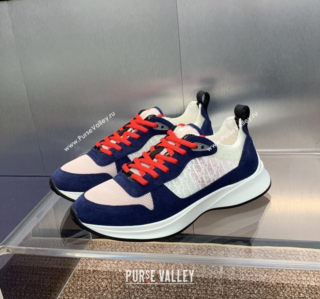 Dior Calfskin and Technical Mesh with Dior Oblique Canvas B25 Runner Mens Sneakers 16 2024 (modeng-240109d16)