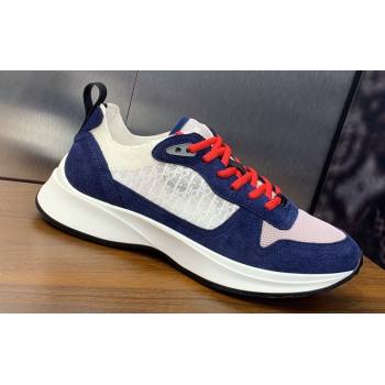 Dior Calfskin and Technical Mesh with Dior Oblique Canvas B25 Runner Mens Sneakers 16 2024 (modeng-240109d16)