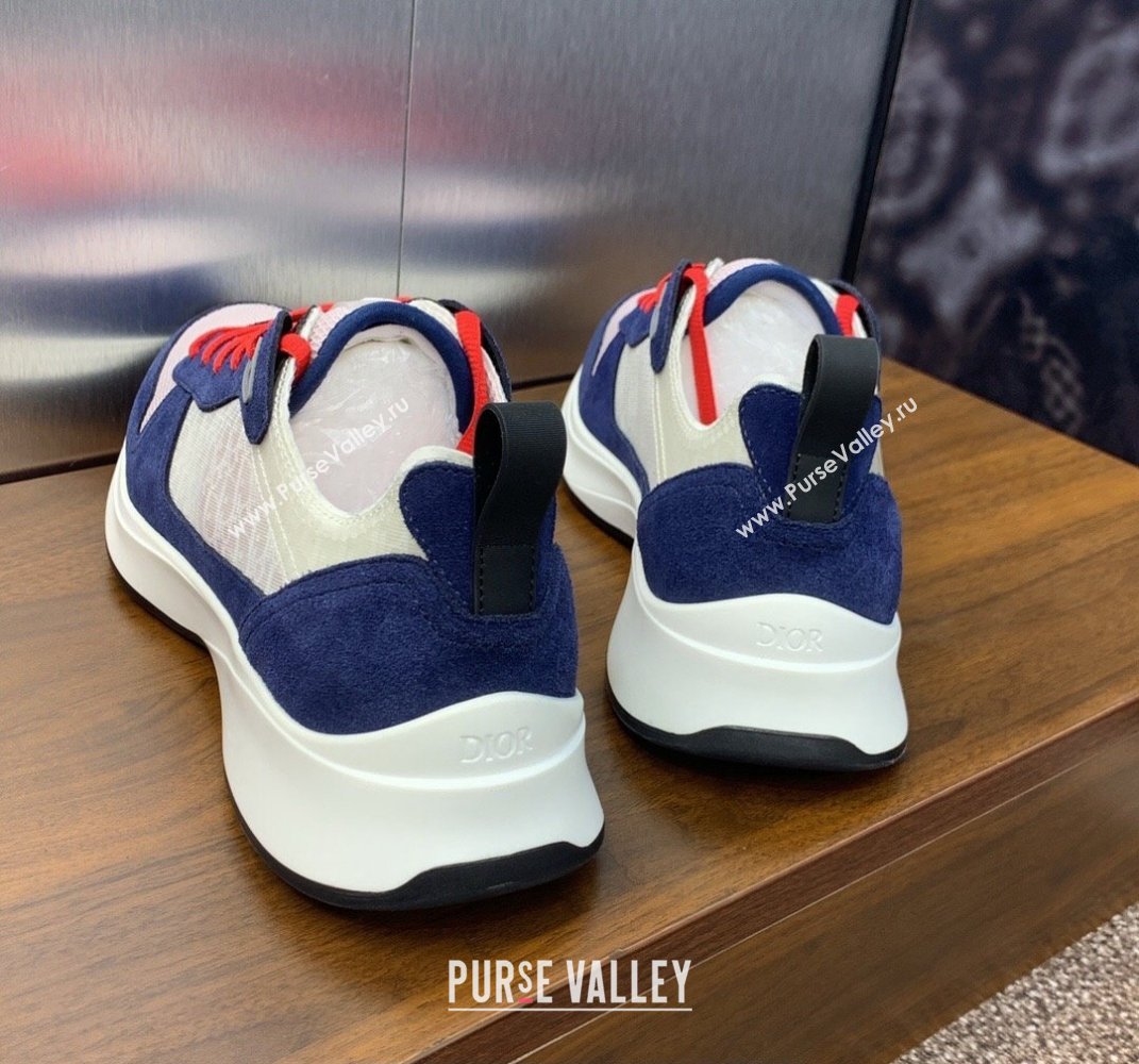 Dior Calfskin and Technical Mesh with Dior Oblique Canvas B25 Runner Mens Sneakers 16 2024 (modeng-240109d16)