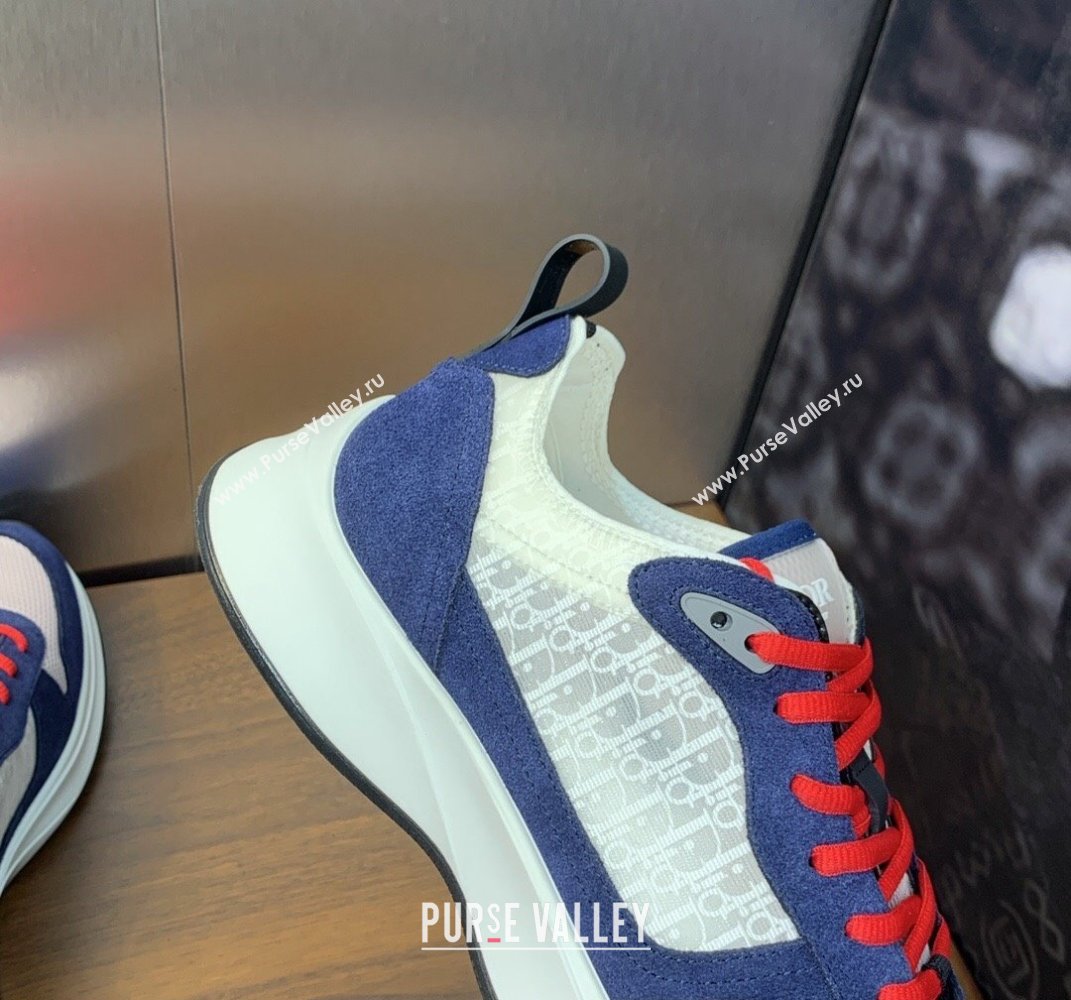 Dior Calfskin and Technical Mesh with Dior Oblique Canvas B25 Runner Mens Sneakers 16 2024 (modeng-240109d16)