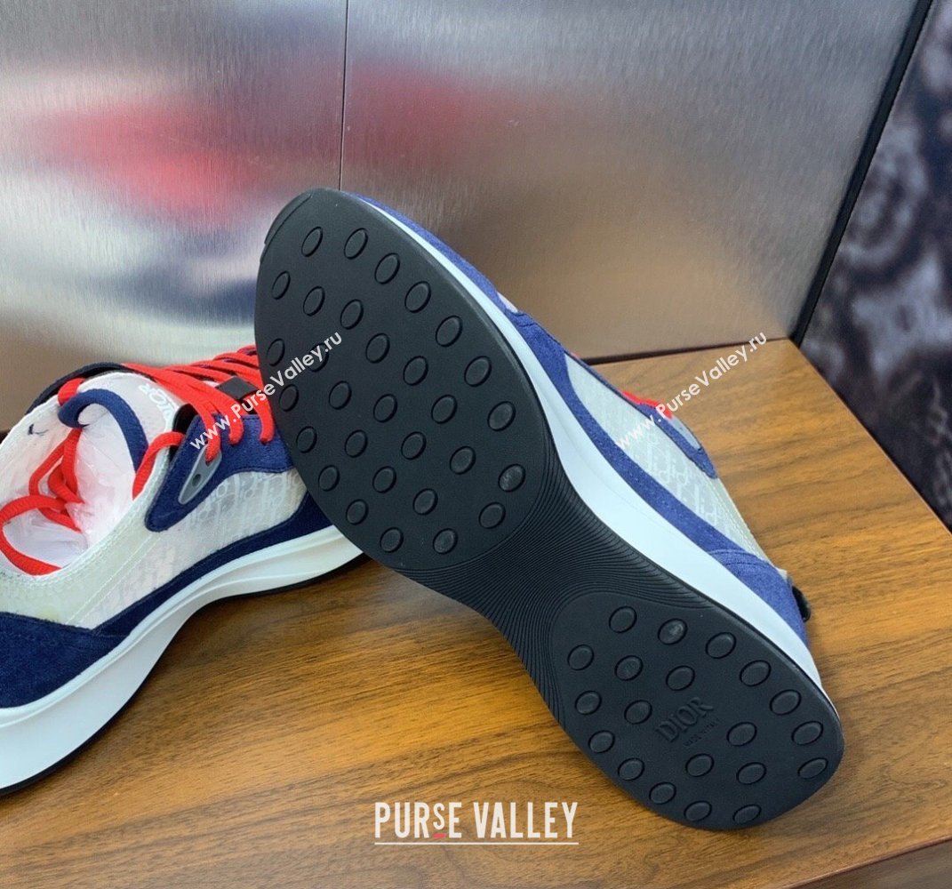 Dior Calfskin and Technical Mesh with Dior Oblique Canvas B25 Runner Mens Sneakers 16 2024 (modeng-240109d16)