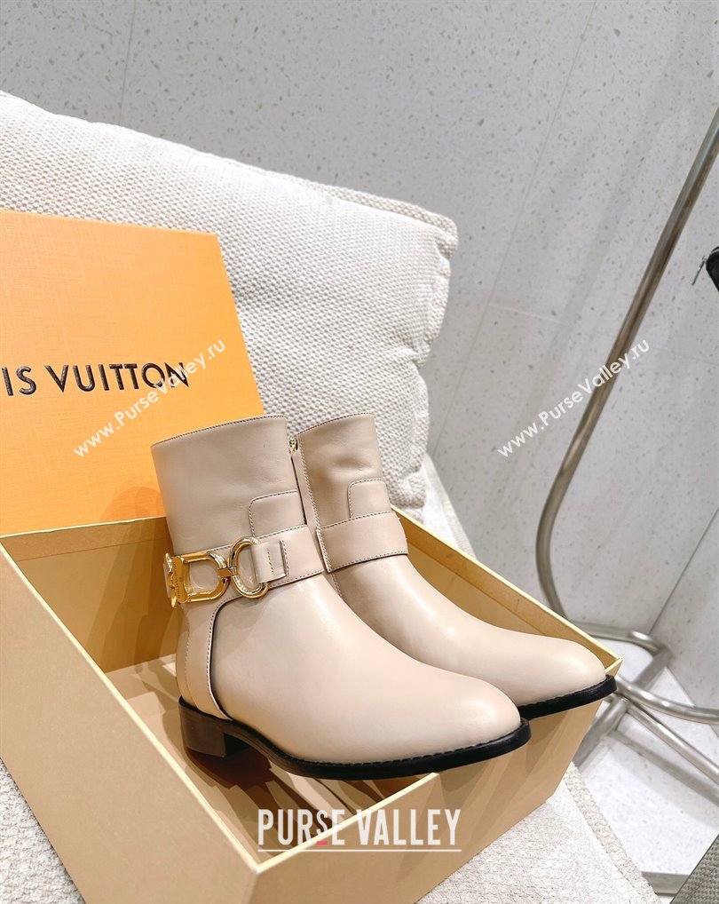 Louis Vuitton Heel 3.5cm Westside Flat Ankle Boots Beige 2024 (modeng-24010826)