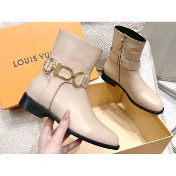 Louis Vuitton Heel 3.5cm Westside Flat Ankle Boots Beige 2024 (modeng-24010826)