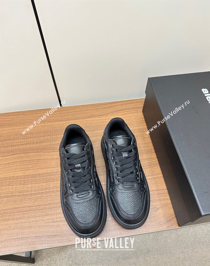 Alexander Wang puff pebble leather Women/Men sneakers with embossed logo Black 2024 (modeng-24010544)