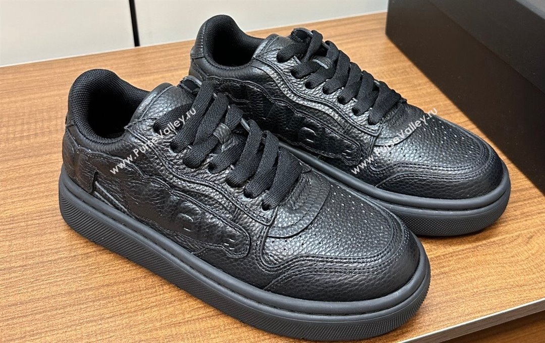 Alexander Wang puff pebble leather Women/Men sneakers with embossed logo Black 2024 (modeng-24010544)