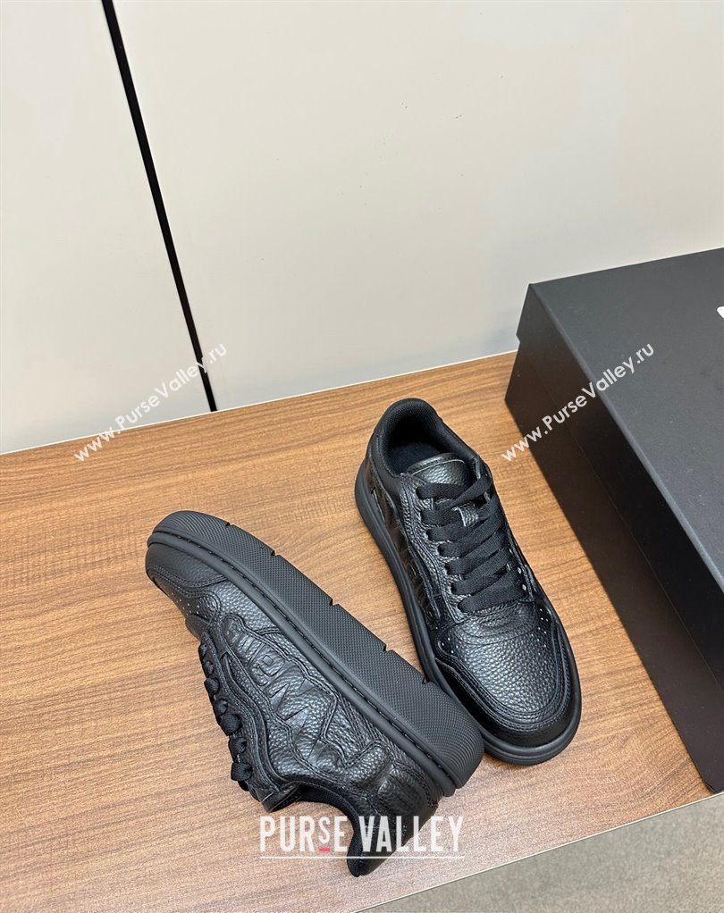 Alexander Wang puff pebble leather Women/Men sneakers with embossed logo Black 2024 (modeng-24010544)