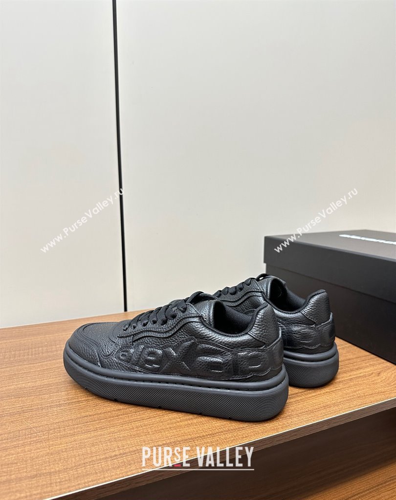 Alexander Wang puff pebble leather Women/Men sneakers with embossed logo Black 2024 (modeng-24010544)