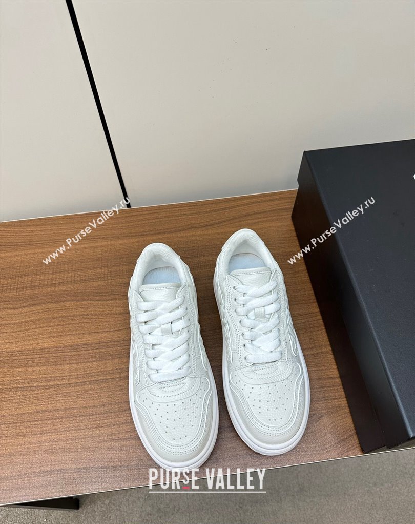 Alexander Wang puff pebble leather Women/Men sneakers with embossed logo White 2024 (modeng-24010545)