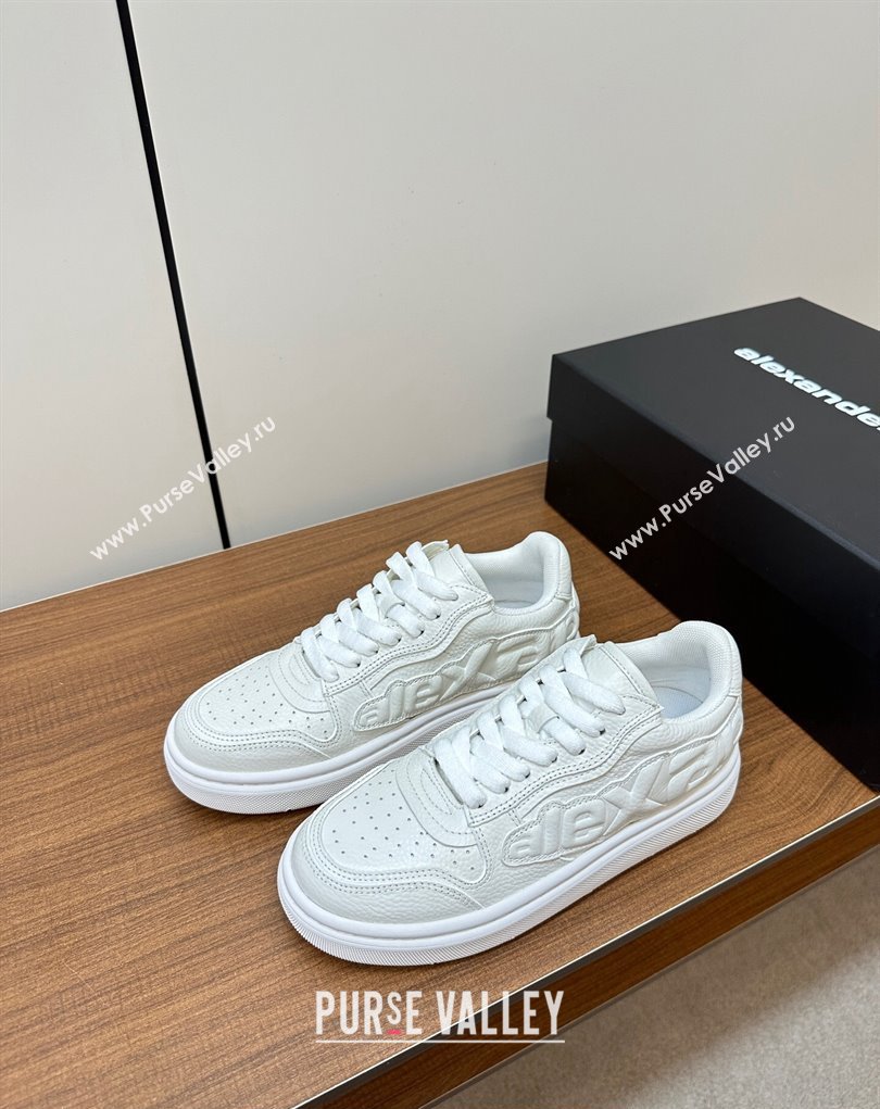 Alexander Wang puff pebble leather Women/Men sneakers with embossed logo White 2024 (modeng-24010545)