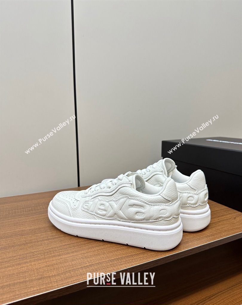 Alexander Wang puff pebble leather Women/Men sneakers with embossed logo White 2024 (modeng-24010545)