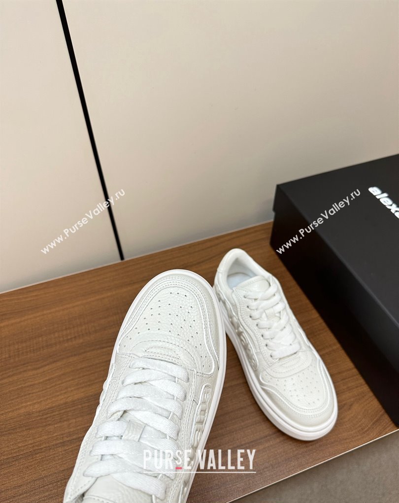 Alexander Wang puff pebble leather Women/Men sneakers with embossed logo White 2024 (modeng-24010545)