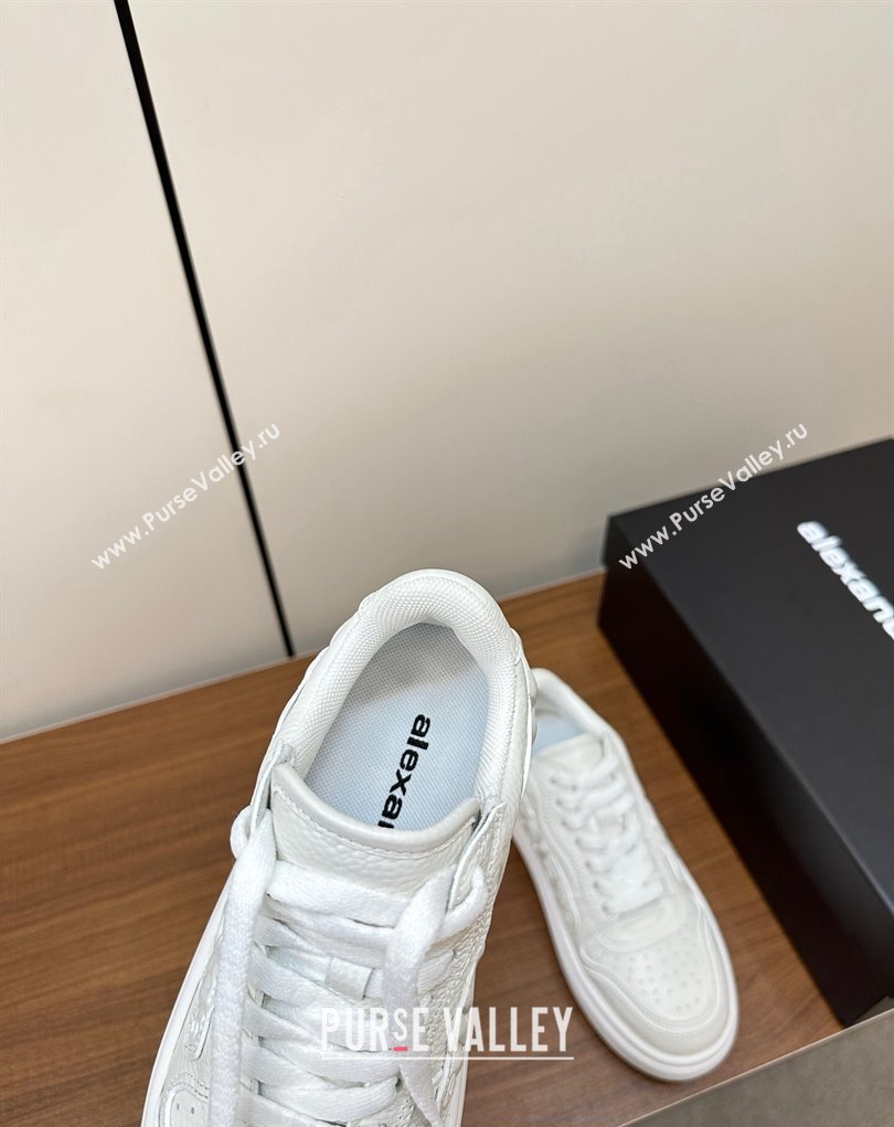 Alexander Wang puff pebble leather Women/Men sneakers with embossed logo White 2024 (modeng-24010545)