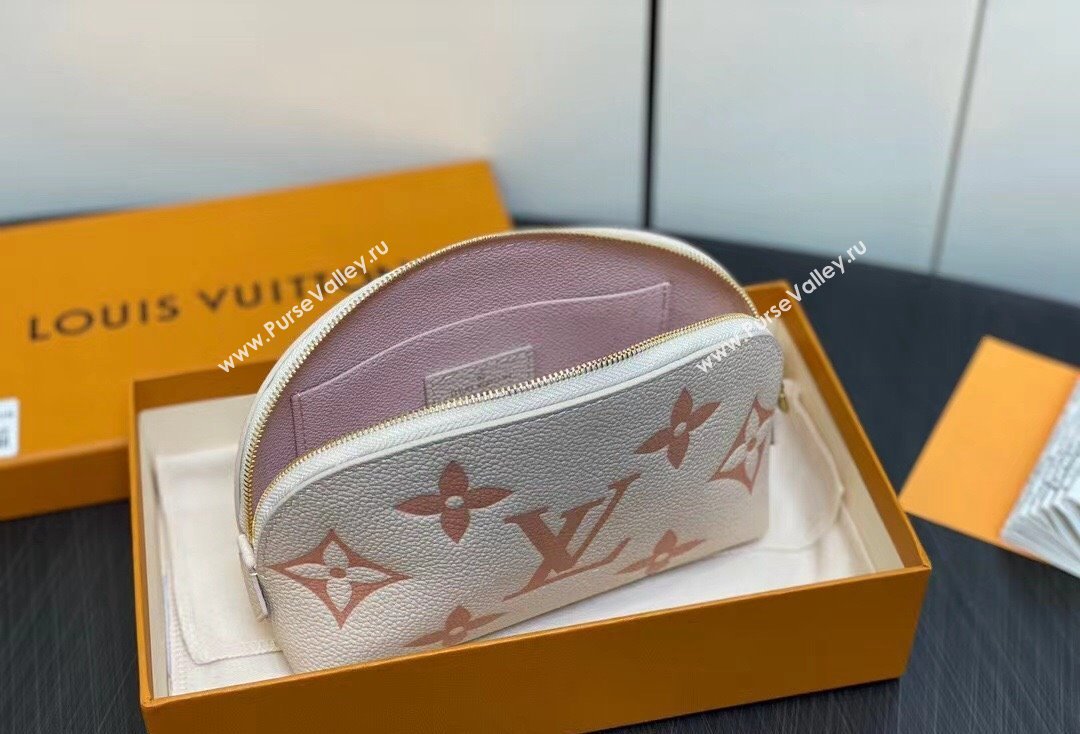 Louis Vuitton Monogram Empreinte Leather Cosmetic Pouch Bag M24378 Pink (kiki-24010801)