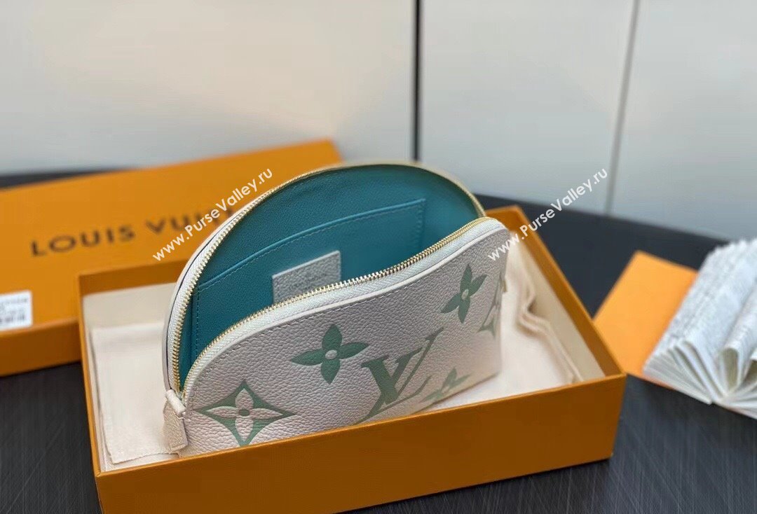 Louis Vuitton Monogram Empreinte Leather Cosmetic Pouch Bag M24378 Green (kiki-24010803)