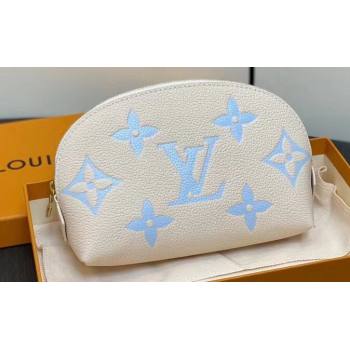 Louis Vuitton Monogram Empreinte Leather Cosmetic Pouch Bag M24378 Blue (kiki-24010804)