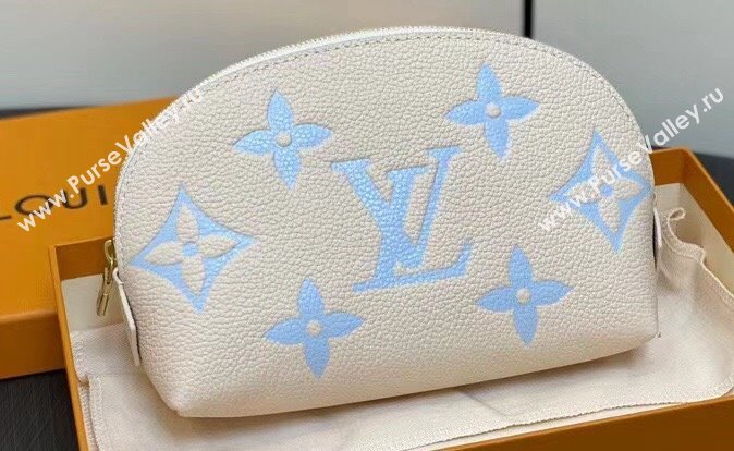 Louis Vuitton Monogram Empreinte Leather Cosmetic Pouch Bag M24378 Blue (kiki-24010804)