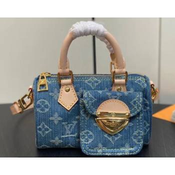 Louis Vuitton Monogram Denim Nano Speedy Bag M82950 Blue DIGITAL EXCLUSIVE 2024 (kiki-24010805)