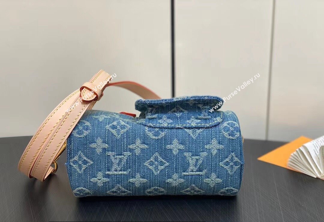 Louis Vuitton Monogram Denim Nano Speedy Bag M82950 Blue DIGITAL EXCLUSIVE 2024 (kiki-24010805)