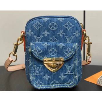 Louis Vuitton Monogram Denim Fairfax Pochette Bag M82948 Blue New LV Remix 2024 (kiki-24010806)