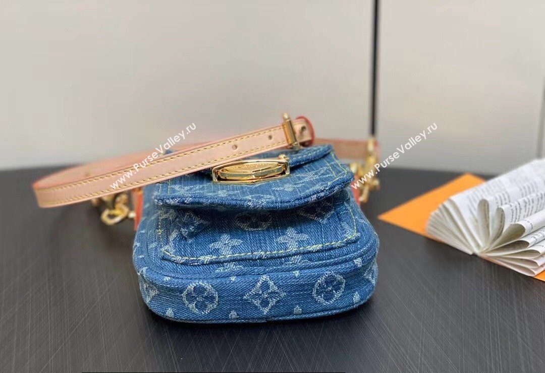 Louis Vuitton Monogram Denim Fairfax Pochette Bag M82948 Blue New LV Remix 2024 (kiki-24010806)