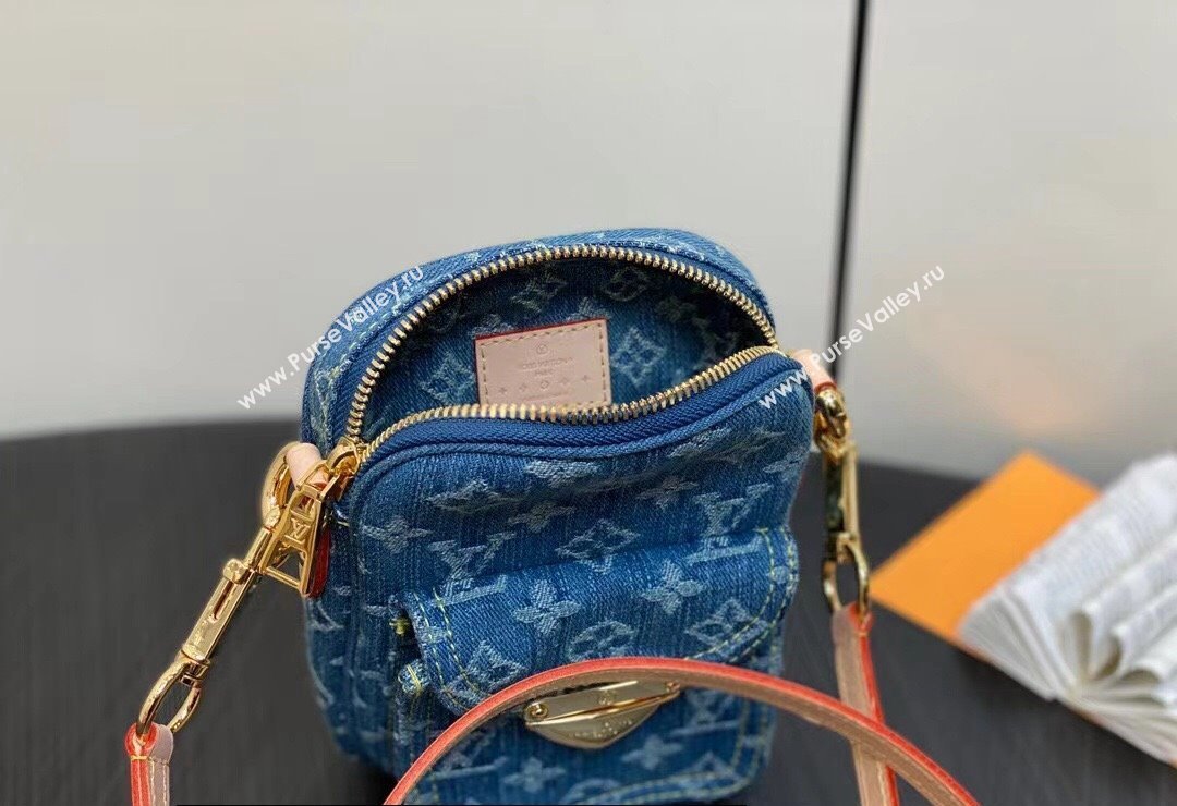 Louis Vuitton Monogram Denim Fairfax Pochette Bag M82948 Blue New LV Remix 2024 (kiki-24010806)