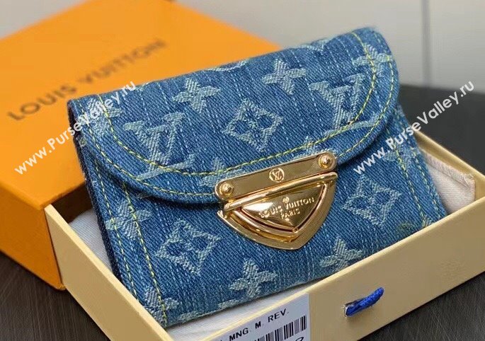 Louis Vuitton Monogram Denim Victorine Wallet M82959 Blue 2024 (kiki-24010807)