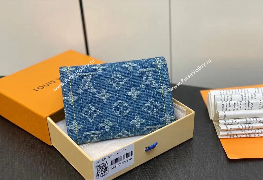 Louis Vuitton Monogram Denim Victorine Wallet M82959 Blue 2024 (kiki-24010807)