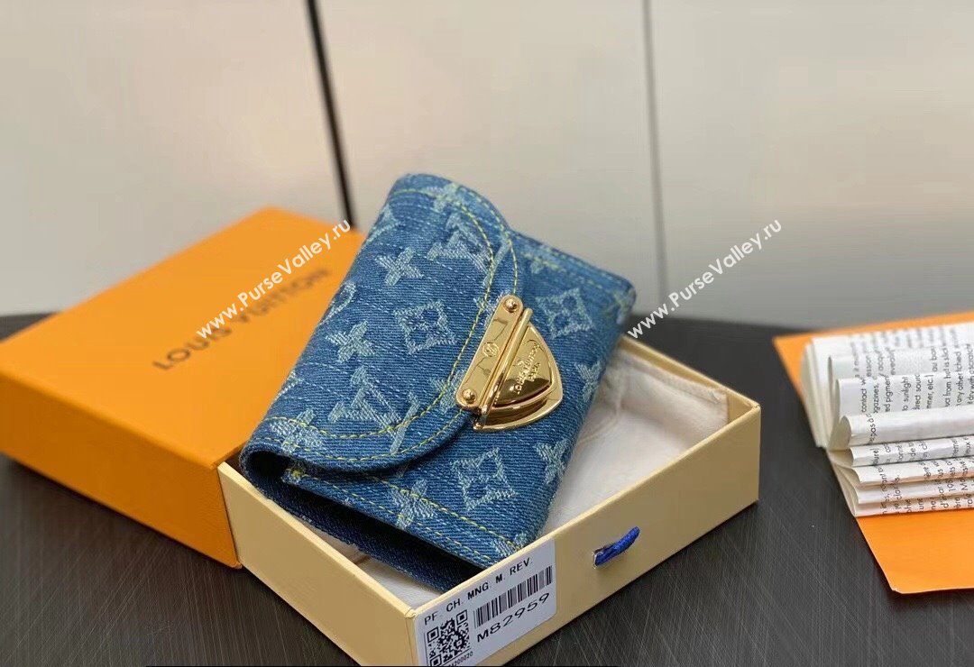 Louis Vuitton Monogram Denim Victorine Wallet M82959 Blue 2024 (kiki-24010807)