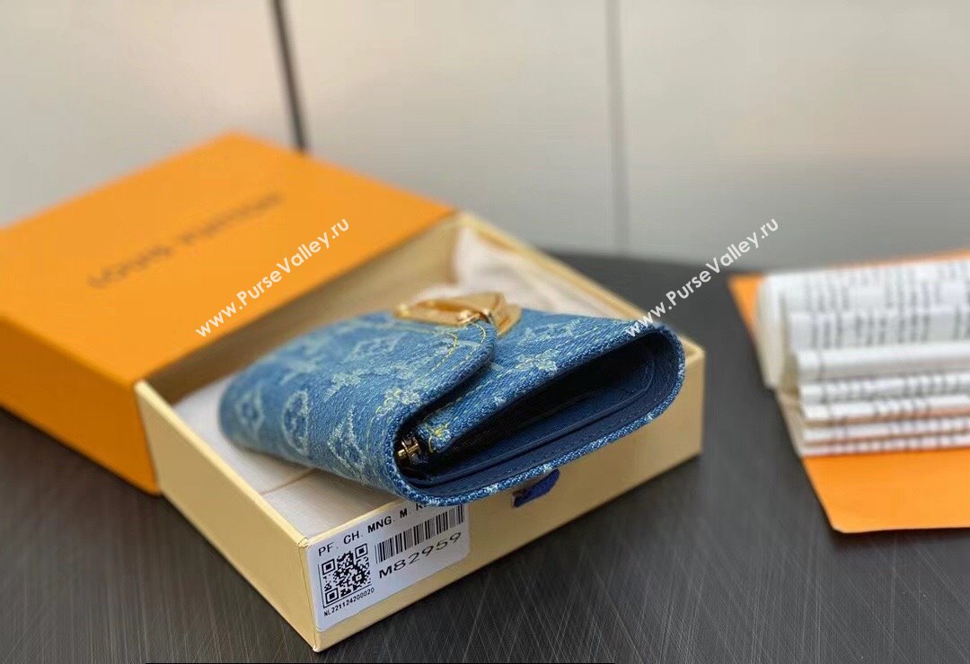 Louis Vuitton Monogram Denim Victorine Wallet M82959 Blue 2024 (kiki-24010807)