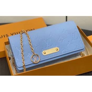 Louis Vuitton Monogram Empreinte Leather Wallet On Chain Lily Bag M83233 Blue Hour 2024 (kiki-24010810)