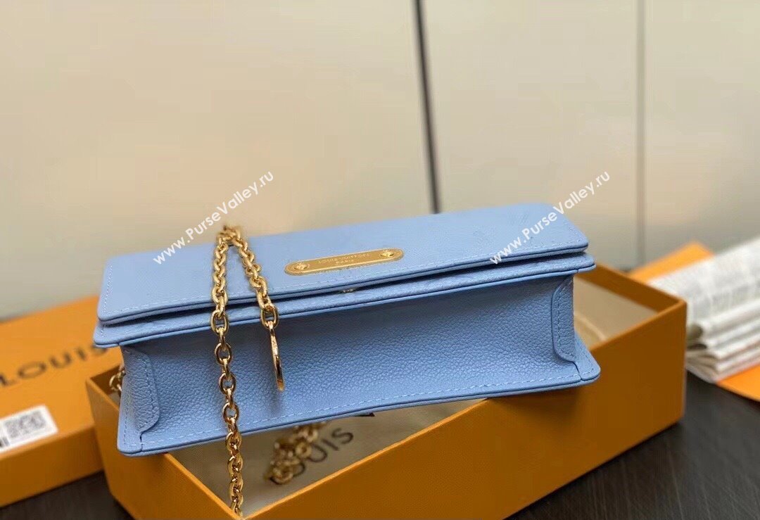 Louis Vuitton Monogram Empreinte Leather Wallet On Chain Lily Bag M83233 Blue Hour 2024 (kiki-24010810)