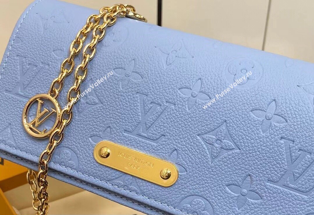 Louis Vuitton Monogram Empreinte Leather Wallet On Chain Lily Bag M83233 Blue Hour 2024 (kiki-24010810)