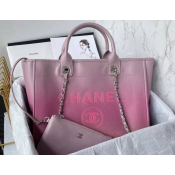 Chanel Shaded Calfskin Silver-Tone Metal Shopping Bag AS3351 Pink 2024 (jiyuan-24010611)