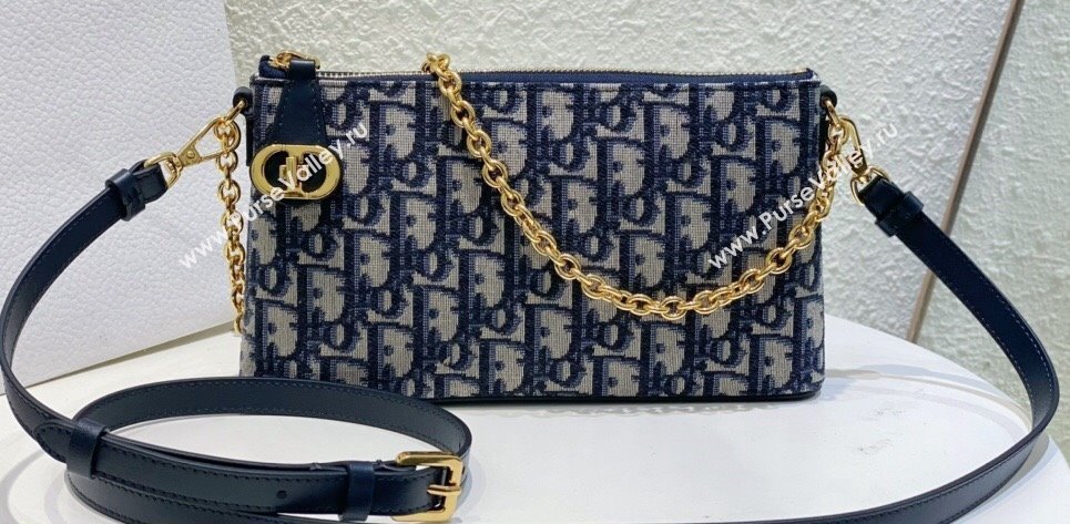 Miss Dior 30 Montaigne Midi Mini Bag in Blue Dior Oblique Jacquard (XXG-24010802)