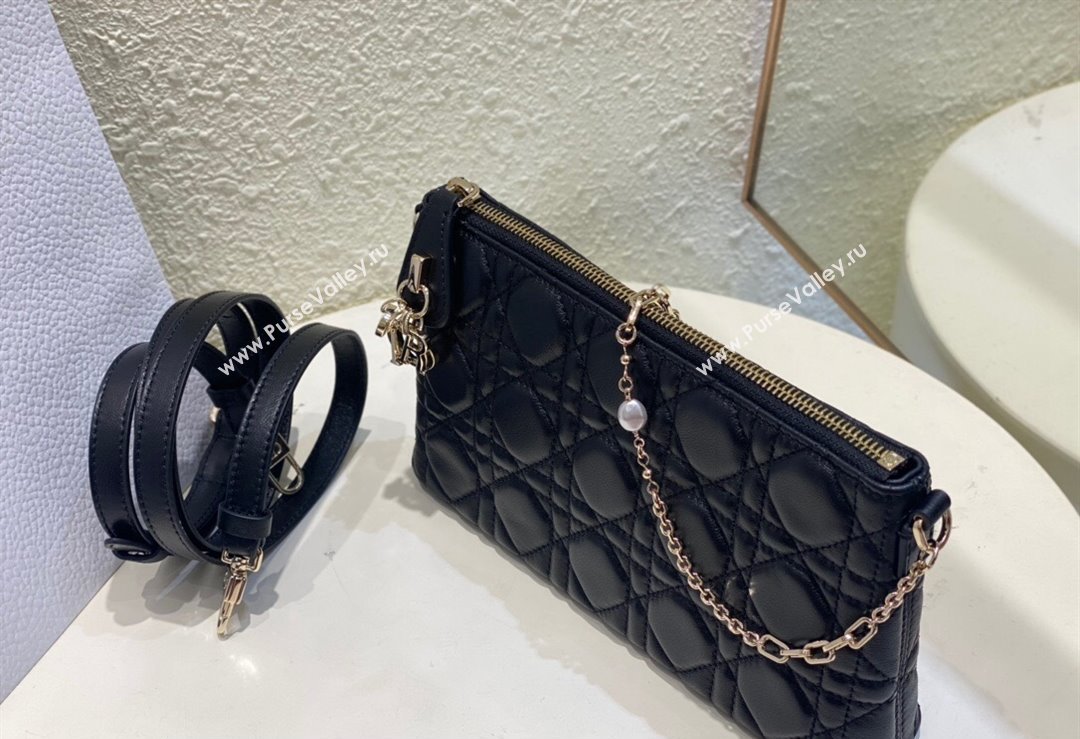 Miss Dior Midi Mini Bag in Cannage Lambskin Black (XXG-24010805)