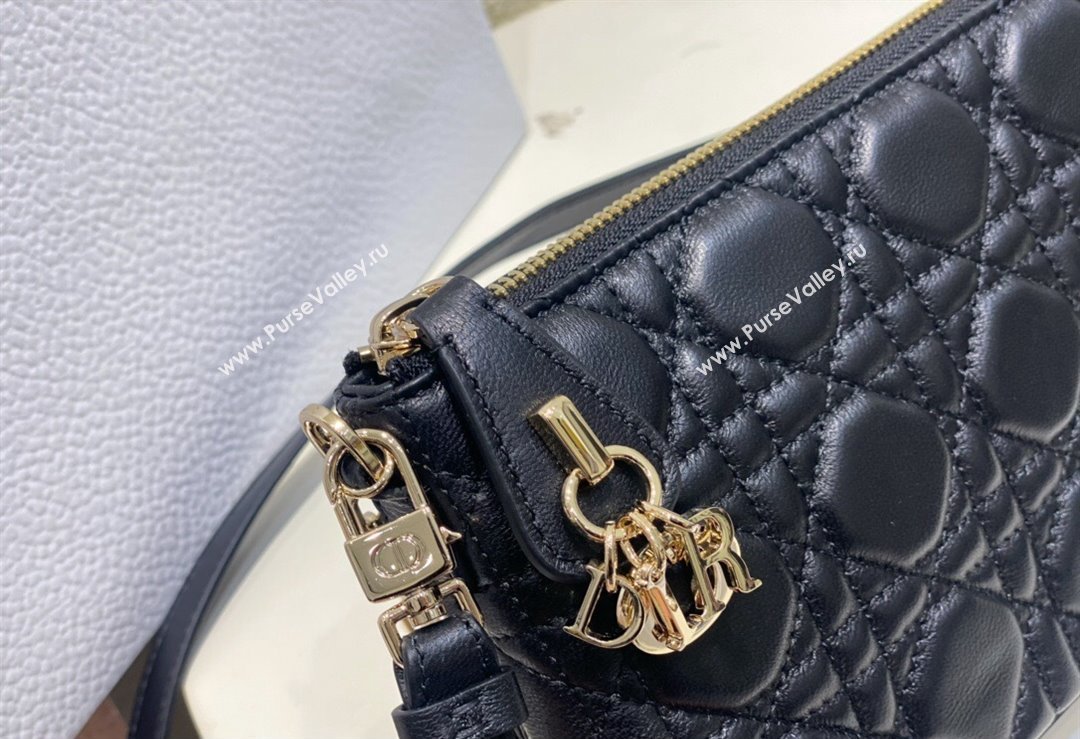 Miss Dior Midi Mini Bag in Cannage Lambskin Black (XXG-24010805)