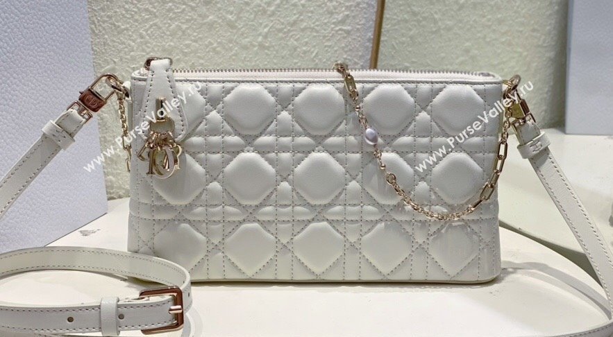 Miss Dior Midi Mini Bag in Cannage Lambskin White (XXG-24010804)