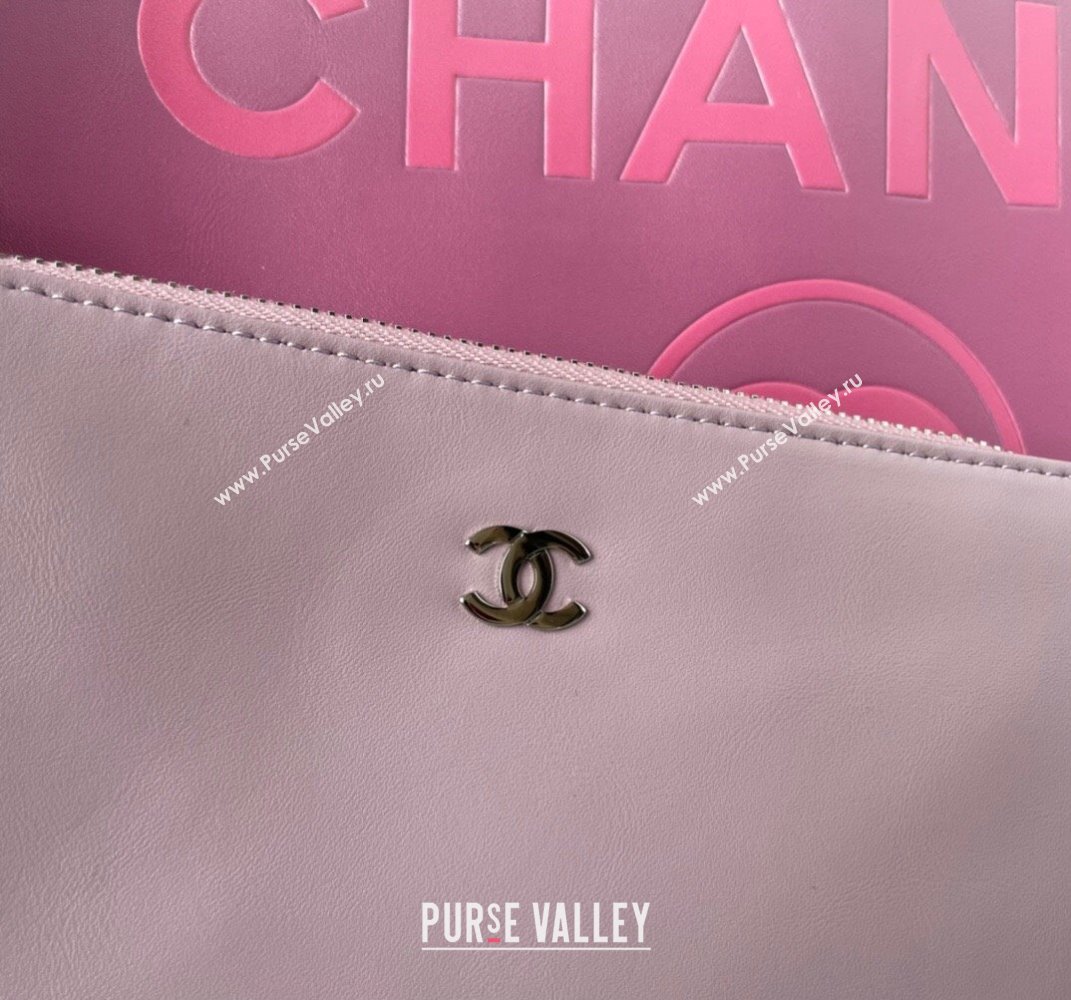 Chanel Shaded Calfskin Silver-Tone Metal Shopping Bag AS3351 Pink 2024 (jiyuan-24010611)