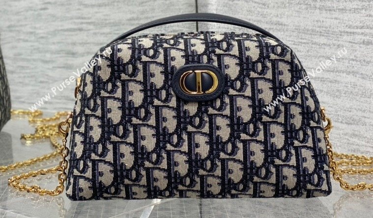 Dior 30 Montaigne D-Cosy Mini Bag in Blue Dior Oblique Jacquard (XXG-24010801)