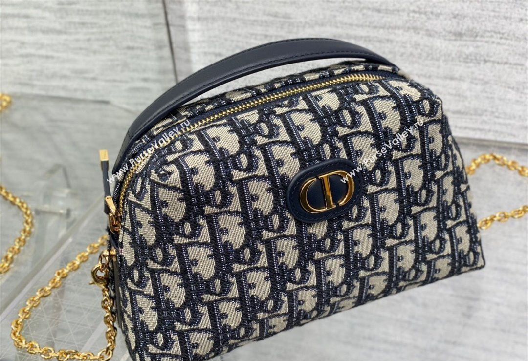 Dior 30 Montaigne D-Cosy Mini Bag in Blue Dior Oblique Jacquard (XXG-24010801)