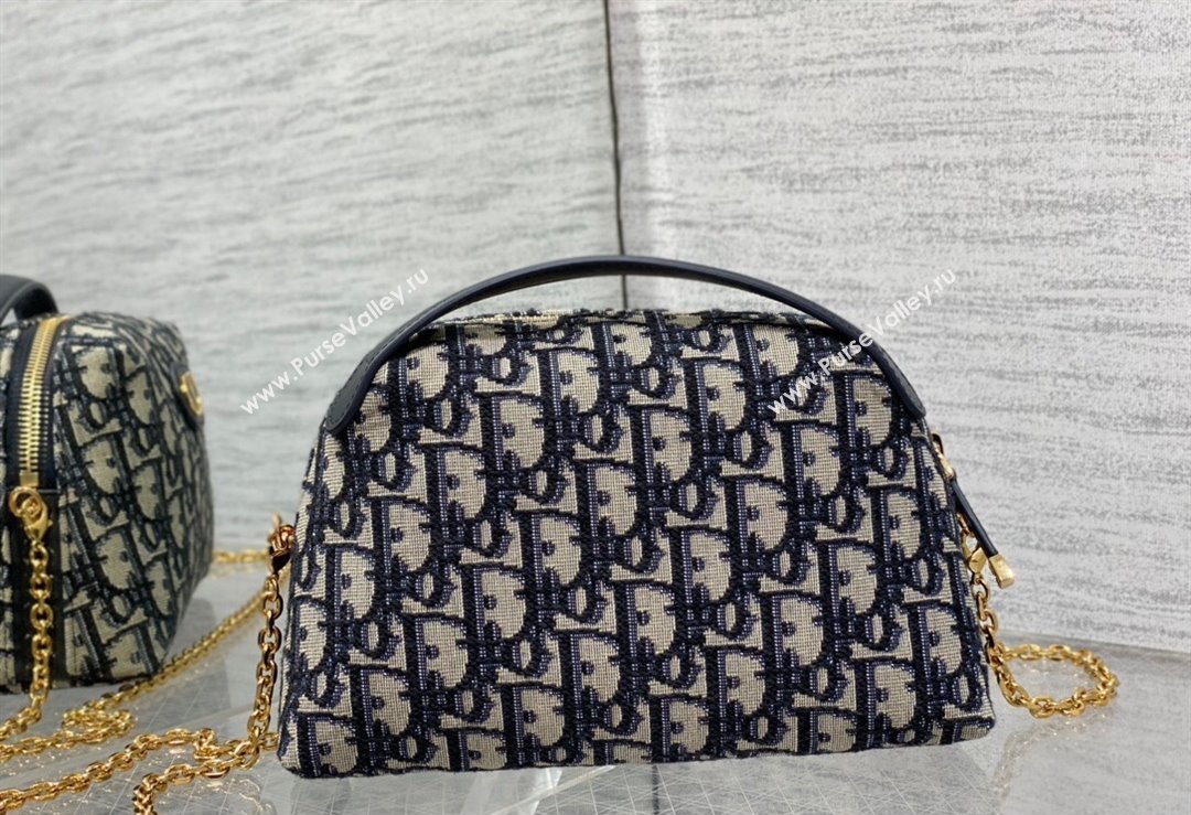 Dior 30 Montaigne D-Cosy Mini Bag in Blue Dior Oblique Jacquard (XXG-24010801)